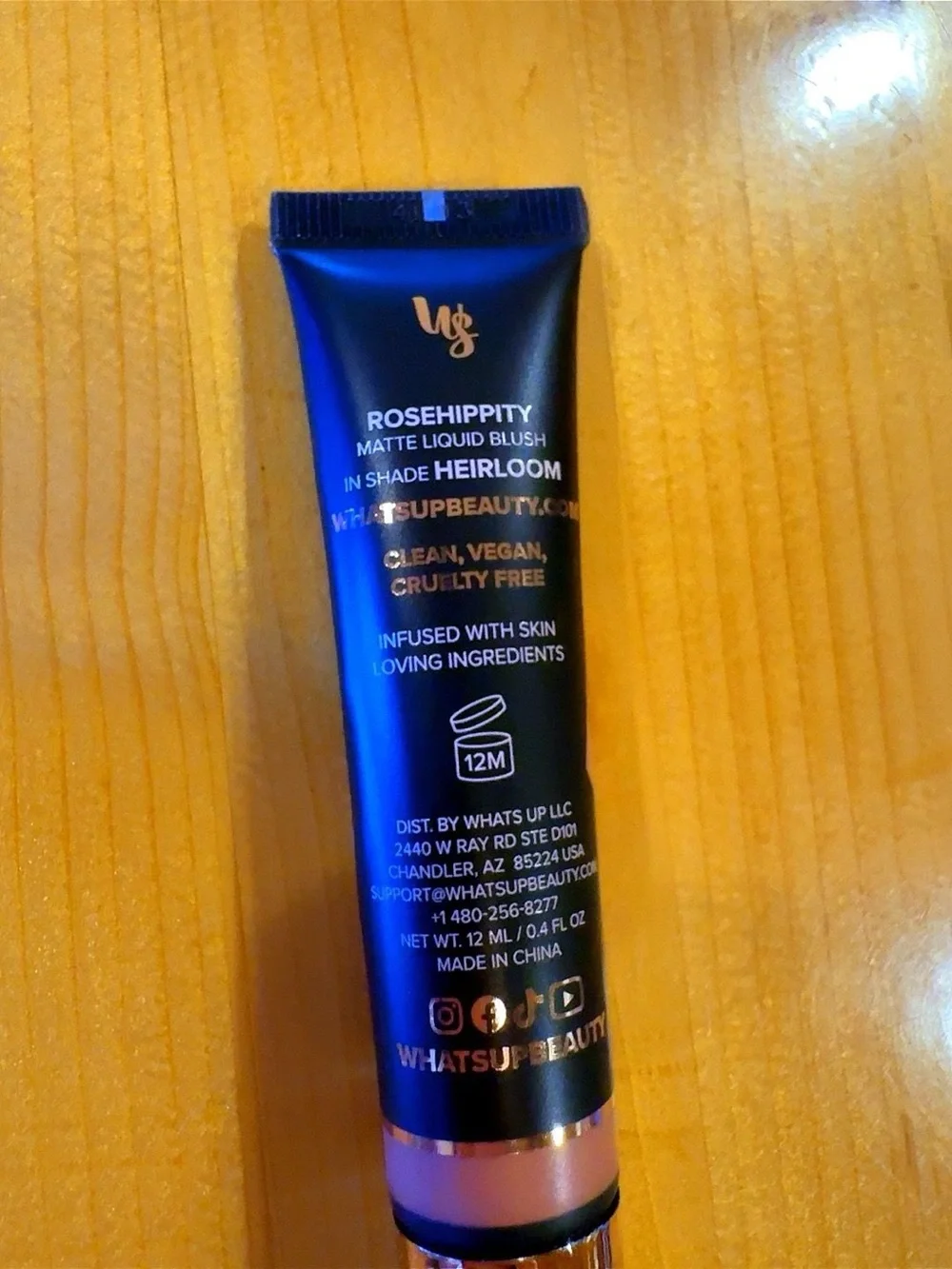 What’s Up Beauty Rosehippity Matte Liquid Blush Heirloom New in Box